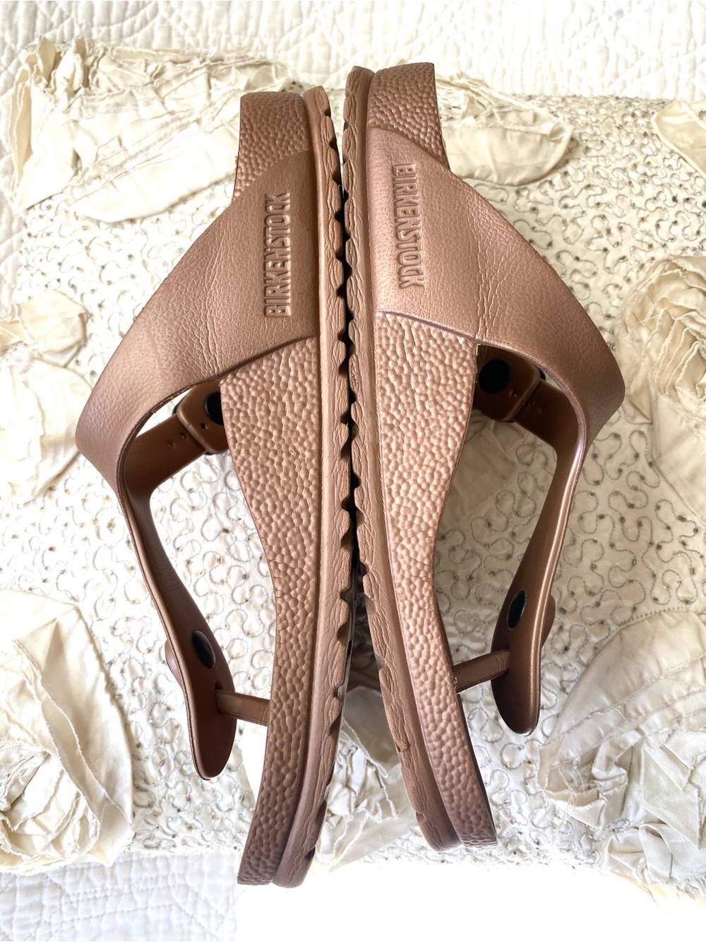 Birkenstock Gizeh EVA Sandals Bronze Gold Metallic Vibe Thong Sandal EU38 - Picture 4 of 16